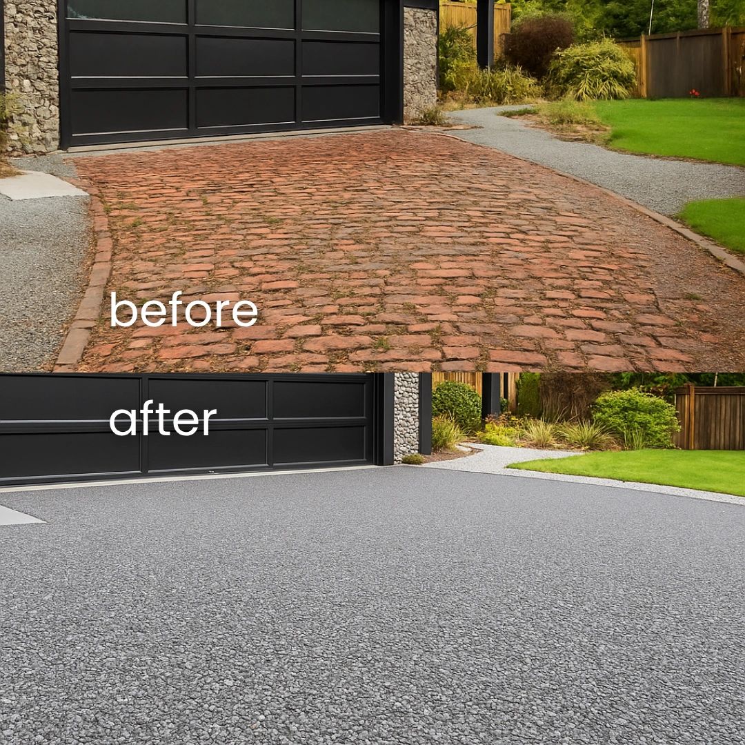 Modern resin stone driveway