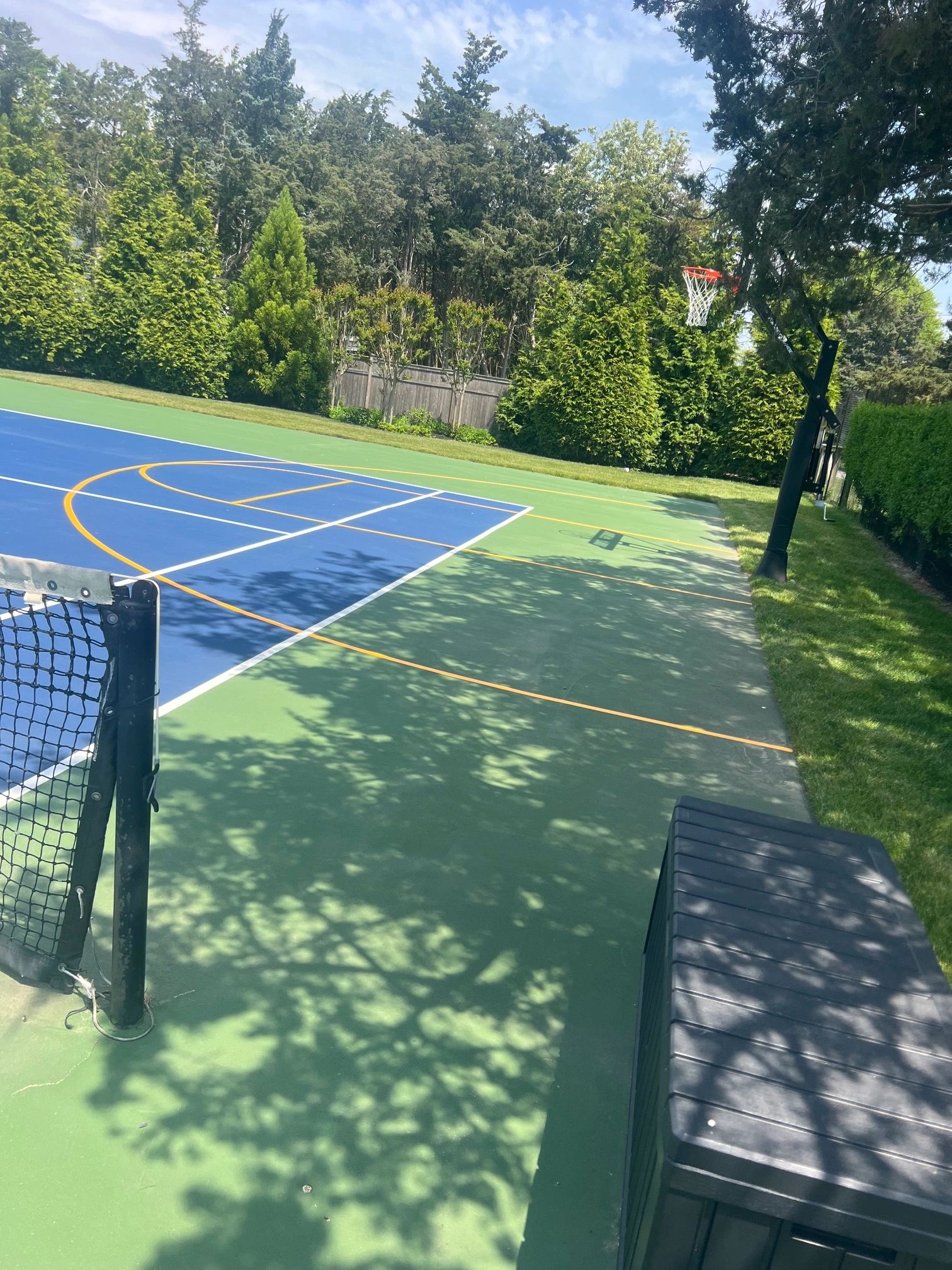 Residential sport court backyard