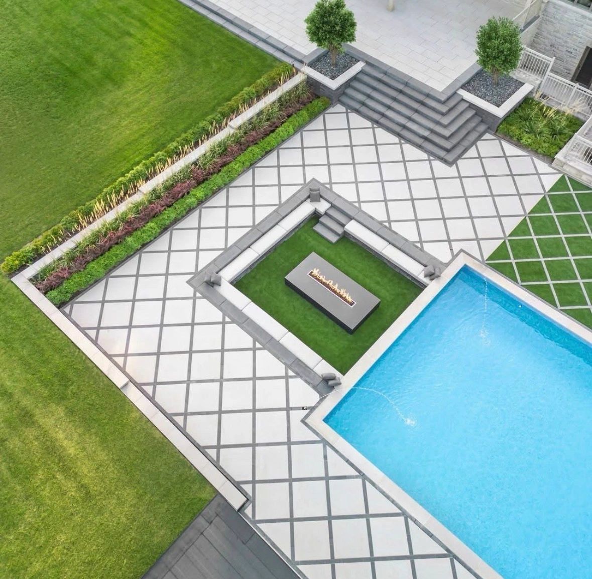 Luxury backyard landscape