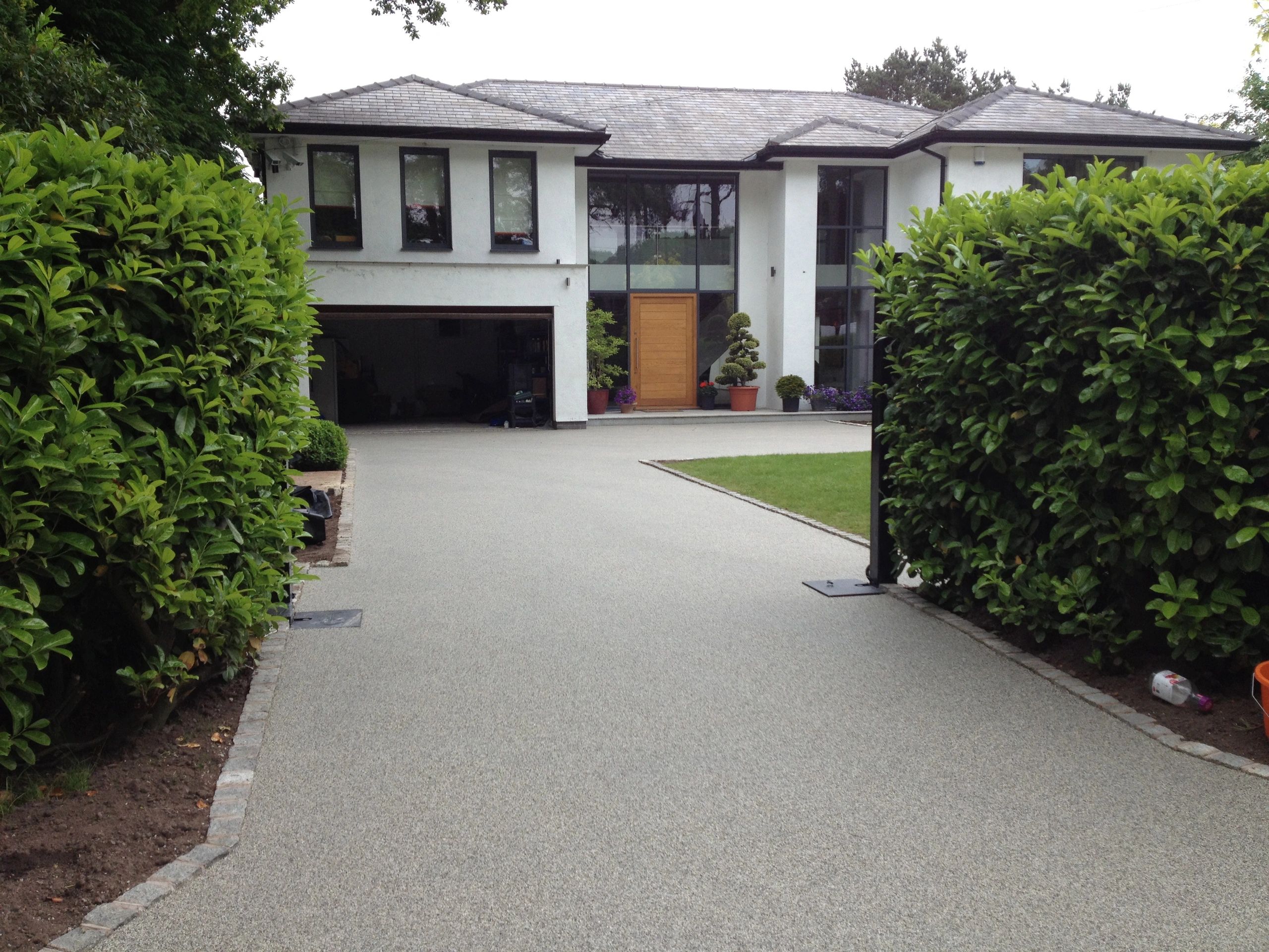 Modern residential driveway