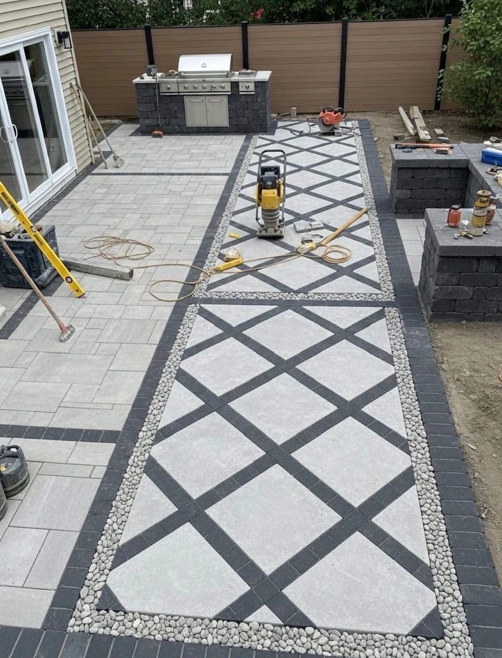 Patio construction aerial